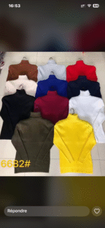 Pull colle roulé mixte – Image 2