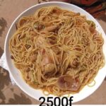 Spaguetti soumbala+plus 1/4 de poulet